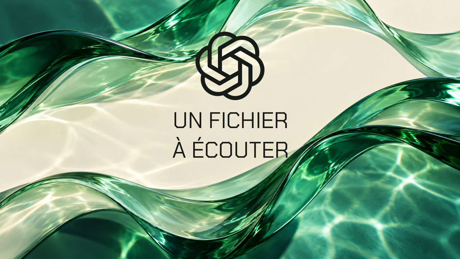Emblème officiel OpenAI avec le texte Un fichier à écouter
