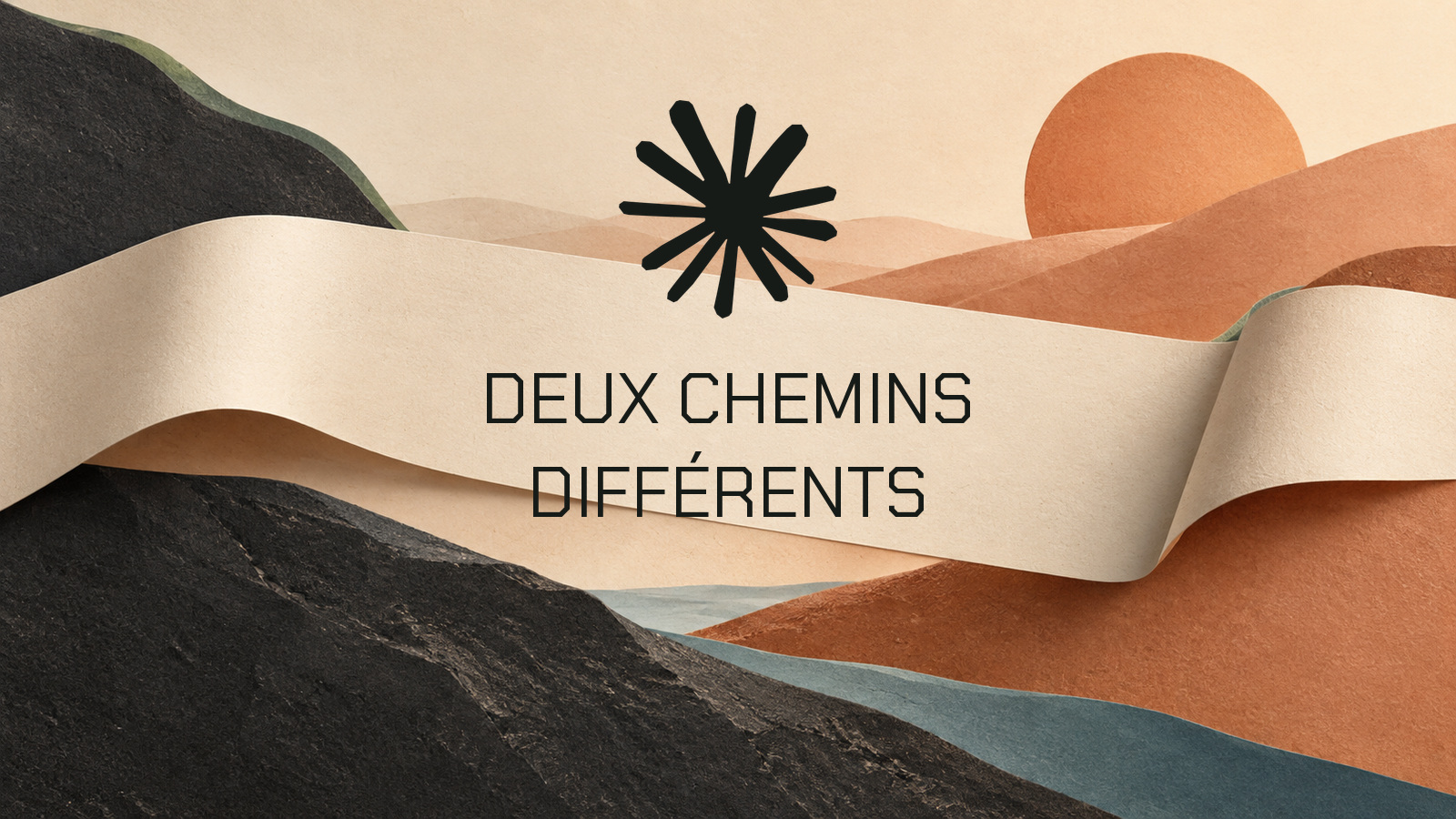 Symbole officiel Claude avec le texte Deux chemins différents