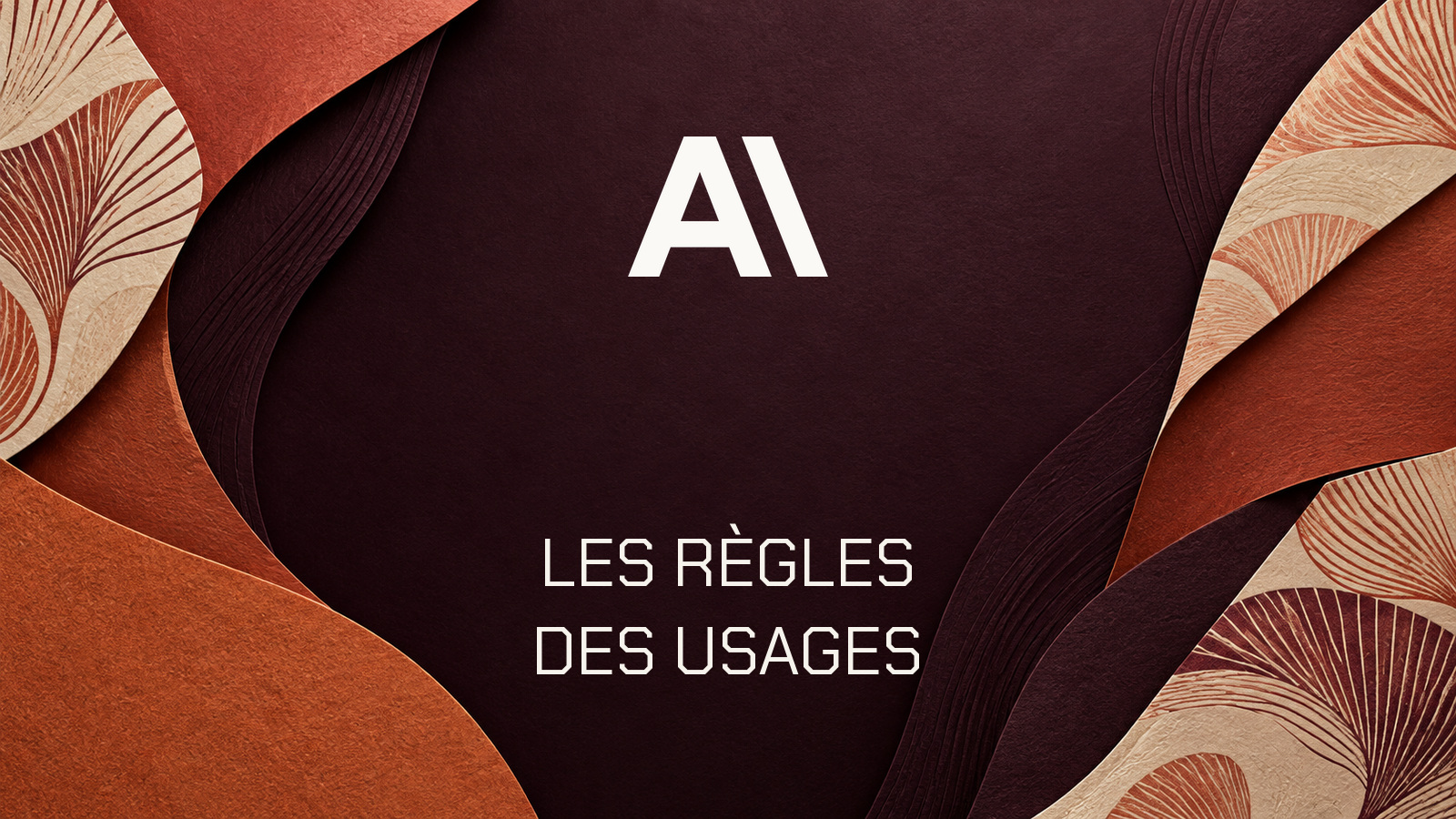 Logo Anthropic et texte Les règles des usages dans une composition aubergine et corail