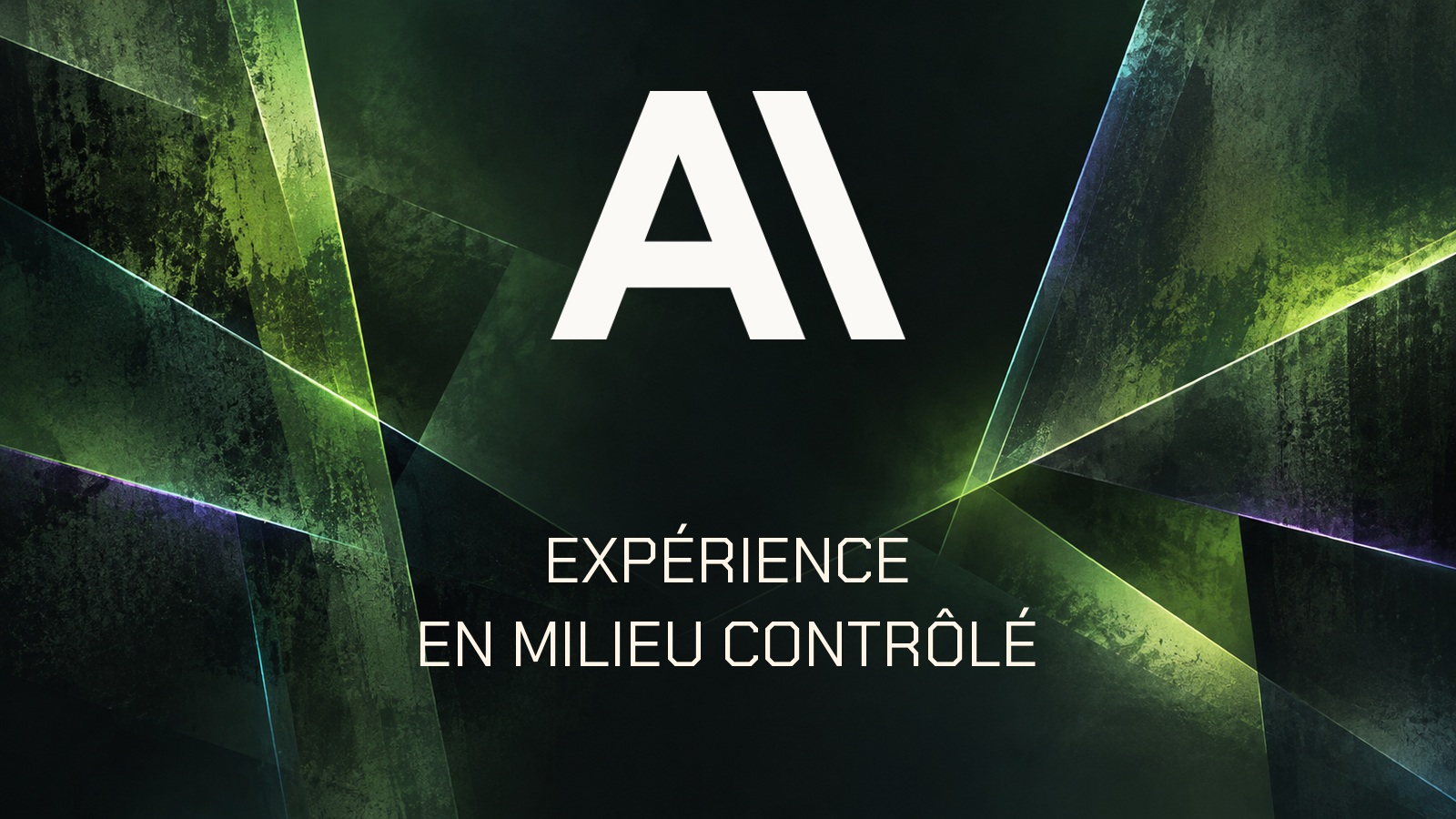 Logo officiel du sujet sur une composition architecture-peinte-foret-citron-rvb. Texte EXPÉRIENCE. EN MILIEU CONTRÔLÉ.