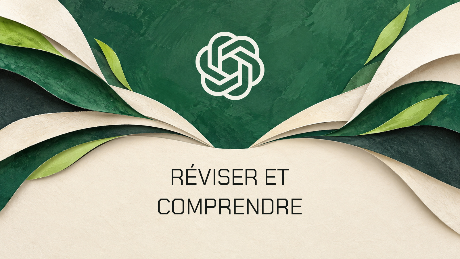 Emblème officiel OpenAI avec le texte Réviser et comprendre