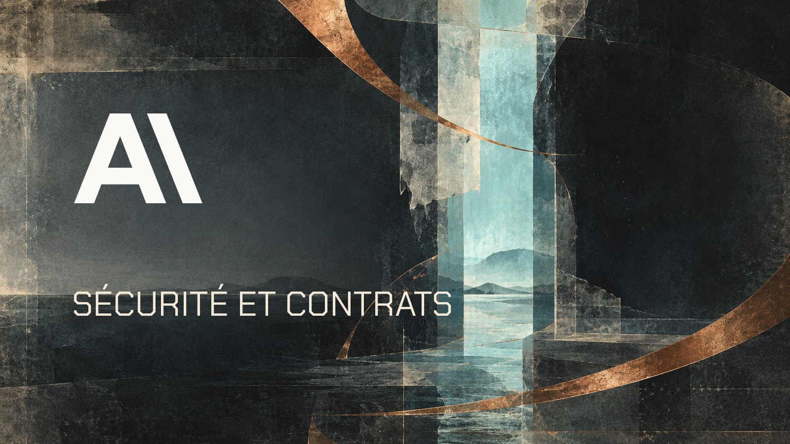 Symbole Anthropic sur une composition abstraite avec la mention Sécurité et contrats.